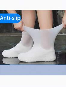 1/2 piezas Cubiertas de botas de lluvia de látex para exteriores, cubiertas de zapatos de silicona plegables y coloridas, cubiertas de zapatos portátiles. Se utilizan para impermeabilizar, a prueba de agua, a prueba de lodo, esenciales para viajes, ciclismo y actividades al aire libre - Multicolor - Ver 6