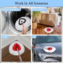 WaIE Jiemi 6 Pack Mop Replacement Heads Compatible With Oceda RinseClean 2-Tank System - Includes 1 Mop Base,6 Microfiber Mop Refills, Easy Cleaning Mop Head Replacement - ColorC - 查看 5