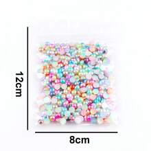 Fancy Multi Rainbow Colors, 2MM-10MM, 7 Sizes , Flatback Half Round ABS Pearls , Glue On Jewelry Beads Stones Diamond 3D Pattern Design Accessories Glitter Manicure Decal Decorations For Clothes,Bag,Shoes,Cups,Phone Covers,Handicrafts,Diy Trim.