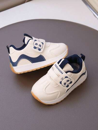 1 Pair Kids' Cute & Fashionable Sneakers, Breathable Soft Casual Shoes, Cartoon Animal Pattern Preppy Style Baby/Toddler Shoes, Suitable For All Seasons