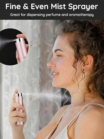 1pc 10ML Refillable Perfume Bottle, Refillable Perfume Atomizer Bottle, Perfume Travel Spray Bottle Dispenser, Mini Portable Empty Liquid Container, Travel Essentials, Beach Travel Storage Bag