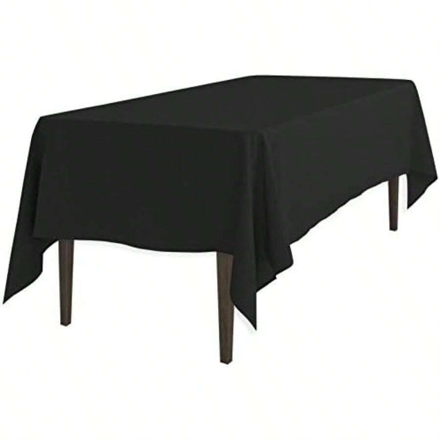 LinenTablecloth 152,4 cm x 259,08 cm poliéster Mantel Rectangular(Negro) - Multicolor - Ver 1