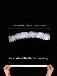 100pcsTransparent Disposable Non Wash Shower Cap, Waterproof Elastic Shower Cap, Thick, Large, High Elastic Shower Cap, Used For Bathing And Hair Care, Easy To Carry During Travel Back To School - Clear - View 4