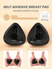 2pcs/12pcs Thick Double-Sided Invisible Bra Pads, Invisible Lift, Skin-Friendly Waterproof, Reusable, Suitable For Small Bust Women, With Nipple Covers, Applicable For Bikini, Swimwear - Multicolor - View 21