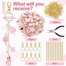 130/65pcs DIY Keychain Making Kit - Creative Fashion Keychain Accessories Pack, Includes Random Zinc Alloy Pendant/Clasp/Extension Chain/Tools, Handmade Jewelry DIY Creative Product, Suitable For Women