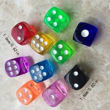 6 dés acryliques colorés, dés de poker, accessoires de jeu de fête, accessoires de bar et de KTV - Multicolore - Voir 3