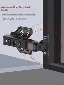 2pcs/4pcs Black Gun Color Hinges Aluminum Frame Cabinet Door Damper Silent Cushion Bookshelf Display Glass Door Kitchen Cabinet Hinges Home Decor Hardware Soft Close Spring Hinge - Multicolor - View 8