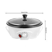 Rainaut Set Of Freestanding White 110V 800W Electric Coffee Bean Roaster, Coffee Bean Baking Machine, 0-240 ℃ Temperature Adjustment  For Beginners And Coffee Enthusiasts. It Can Be Used For Baking Peanuts, Melon Seeds, Soybeans, Raw Coffee Beans, Red Beans, Nuts, Popcorn, Etc, White - US B Type Plug(110-127V) - View 9