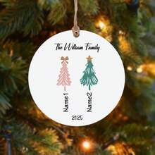1pc Personalized Christmas Ornaments With 2-6 Names - Custom Christmas Ornaments 2025, Ornaments For Christmas Trees, Christmas Decor, Xmas Gifts - Style 2 - View 18