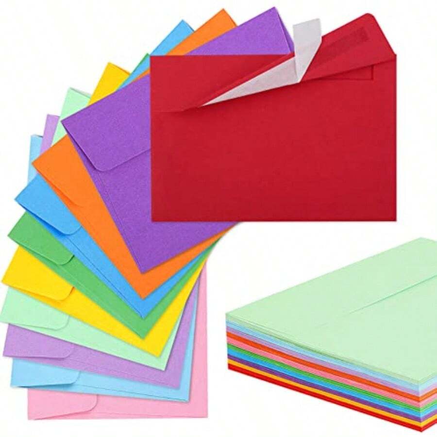 50 Pack Colored Envelope 5x7 Envelopes A7 Envelopes For Invitations ...