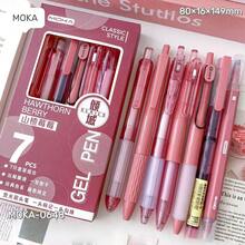 ST Retractable Ballpoint Pen Assorted Set, Quick-Drying Ink Pens For Students, Black - Rose Red - View 1