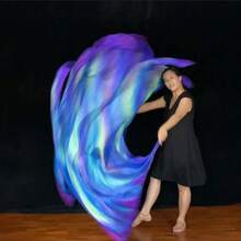 1pc/1pair 140*90CM Orange/Blue Flame Flag, Worship Flag, Praise Flag With Retractable Stick, Sunset Flag, Dance Prop, Tap Dance Equipment, Worship Flag, Dance Accessory, Colorful Flag For Events - 彩色 - 查看 6