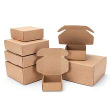 20 Stücke Mini Quadrat-/Rechteck Geschenkboxen aus Pappe, Geschenkboxen für Feierlichkeiten, Verpackung für handgemachte Seife & Kerzen - Khaki - Übersicht 1