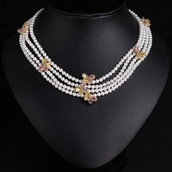 1 adet Moda ve Şık/Retro Stil/Bohem Çok Katmanlı Boncuklu, Kelebek, El Yapımı İnci Kolye, Kabuk Boncuklarından Yapılmış, Günlük Kullanım ve Partiler İçin Uygun, Kadınlar İçin İdeal Bir Doğum Günü veya Yıldönümü Hediyesi