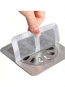 20/10 PCS Disposable Floor Drain Stickers | Invisible Thin Hair Catcher Mesh - Waterproof Adhesive Hair Filter Net For Bathroom Shower Drain Anti-Clogging - Multicolor - View 2