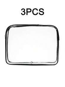 5pcs Transparent PVC Zipper Cosmetic Bag Set, Portable Clear Toiletry Bag, Business Travel, Vacation, Bathroom Storage Travel Zipper Pouch, Minimalist Unisex Clear Organizer Bag, EVA Toiletry Cosmetic Bag Set, Transparent Zipper, Travel Organizer Bag. Suitable For Backpack, Travel Essential, Beach Vacation. - Multicolor - View 12