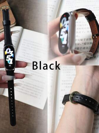 Geeignet für Xiaomi Mi Band 8/9/10 Keramik Pro Slim Armband, Lederarmband, abnehmbar, modisch, vielseitig, geeignet für Herbst/Winter