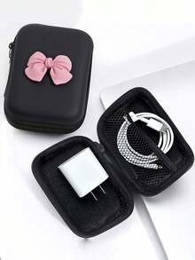 1pc Multi-Functional Data Cable Protector, Creative 3C Digital Accessories Pouch (With Zipper EVA Storage Bag), Bluetooth Earphone Storage Box, Square CCD Camera Bag - Multicolor - View 11