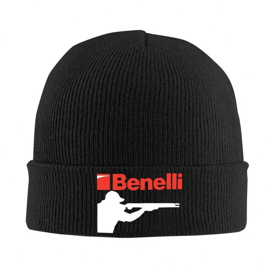 Benelli Logo & Firearm Design Knit Beanie Hat - Officially Licensed Gun Brand Emblem Winter For Men & Women, Warm Shooting Ccessories (Casual Hunting Pparel) - Benelli Pistol Logo Knit Skull, Mens Winter Hat, Beanie For Men Winter, Hats, Cool Beanies, Funny Sayings Beanies, Winter Hats For Men, Beanies For Men Stylish, Fathers Day Beanies, Beaines, Mens Beanie For Fishing, Mens Beanie Graphic, Cuffed Beanies, Christmas Peace, Funky Hats Mens For Winter, Beanie With Sides, - 紅色 - 查看 1