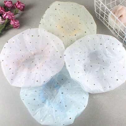1 chiếc mũ tắm hai lớp, mũ chống rụng tóc, mũ ngủ khi tắm, mũ sấy tóc, mũ nhuộm tóc, dây chun co giãn, chống thấm nước, chất liệu EVA tái sử dụng dành cho nữ. Thích hợp cho tắm vòi sen, tiệm làm tóc, phòng xông hơi, nhà bếp và các dịp khác. Mũ tắm hai lớp, mũ tắm chống thấm nước bằng PVC dành cho nữ trưởng thành, mũ chống dầu mỡ cho nhà bếp, phòng tắm, nhà ở.