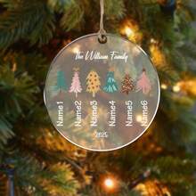 1pc Personalized Christmas Ornaments With 2-6 Names - Custom Christmas Ornaments 2025, Ornaments For Christmas Trees, Christmas Decor, Xmas Gifts - Style 2 - View 11