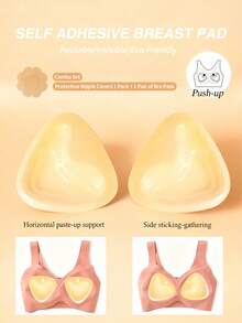 2pcs/12pcs Thick Double-Sided Invisible Bra Pads, Invisible Lift, Skin-Friendly Waterproof, Reusable, Suitable For Small Bust Women, With Nipple Covers, Applicable For Bikini, Swimwear - Multicolor - View 24