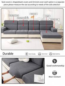 1件装四季通用弹力沙发套，防滑、防水、全覆盖沙发座垫，可机洗、防尘、宠物友好，适用于卧室、客厅的L型及1/2/3/4座沙发，加厚保暖绒面家具保护套