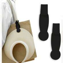 2 Piezas Clip para Sombreros Magntico, Clip Reutilizable para Sombreros Sujetar, Porttil Sombreros Complemento Equipaje Accesorios para Cartera/Rionera/Bolso, Viaje y Exterior - negro + silicona - Ver 1