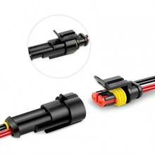 Nilight GA0007 1 2 Pines 16AWG, Cable Impermeable Serie de 1,5 mm Conector Terminal, Paquete de 5 - 2 pines - Ver 12