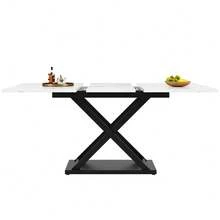 Dining Tables - White+Black+MDF+Metal - View 9