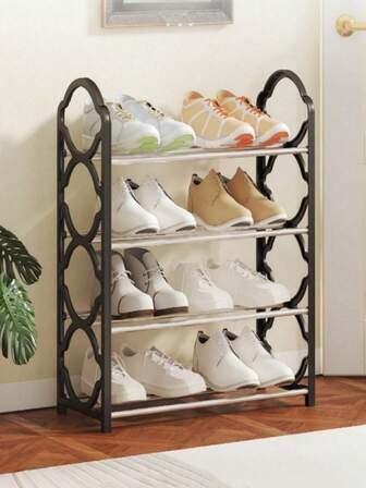 1个金属鞋架，节省空间，简约防尘，稳固时尚，易于组装和拆卸，便携，适用于客厅、卧室、玄关、办公室、家庭等场所，多层收纳，节日礼物，圣诞礼物