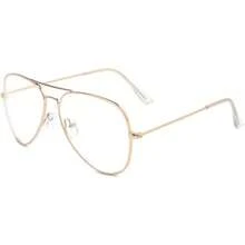 Outray Classic Aviator Non Prescription Metal Frame Clear Lens Glasses For Women Men - S1gold - 查看 1
