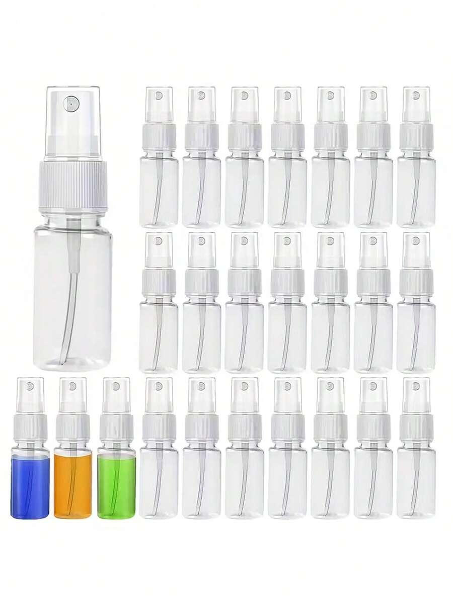Botol Semprot Mini Isi Ulang 15ml/0.34oz, Bahan Plastik PET, Desain Transparan, Wadah Cairan Portabel yang Praktis, Cocok untuk Kosmetik, Minyak Esensial, Tinta, dan Lainnya - Clear - View 1