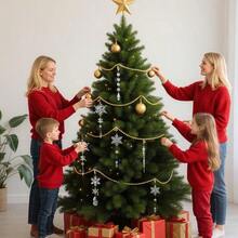 yAdornos para Arbol de Navidad 18Pcs Acrilico Copos de Nieve Carambano y Gotas Colgantes Navideños Cristal Decoracion para Árbol Navideño Color Transparente - Color transparente - Ver 8