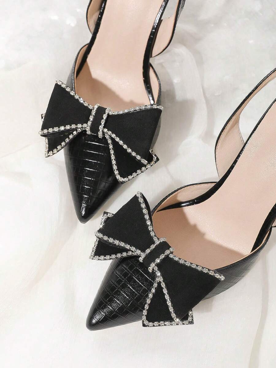 一对优雅水钻蝴蝶结鞋夹，适合高跟鞋，时尚鞋履配饰