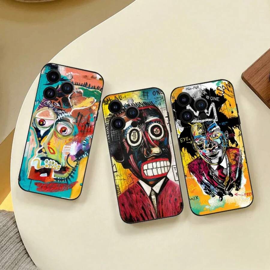 J-Jean M-Michel-Basquiat Art Phone Case For  16 15 11 13 14 Pro Max 7 8 Plus X Xr Xs Max 12mini Black Shell Cover Case. Christmas Accessories.  17 Pro Max Case Limited-Time Discount New And Popular Phone Case Styles  16 Case  17 Case   16 Pro Case - Z7 - 查看 1