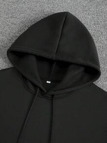 Nueva Sudadera con Capucha de Moda para Mujeres, Sudadera Casual con Capucha y Cordón, con Patrón Impreso de Moda, Impresión Frontal, Bolsillo Frontal, Top para Mujeres - Negro - Ver 4