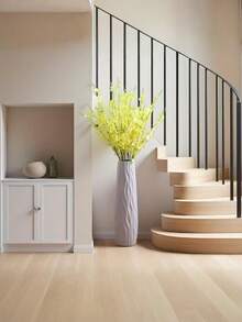 1pc Tall Floor Vase, Curved Textured Tall Floor Vase, Wavy Pattern Floor Vase, Durable Decorative Plastic Floor Vase Suitable For Office, Bedroom, Kitchen, Wedding, Farmhouse, Living Room, Balcony, Cafe, Bathroom, Outdoor Garden, Party Venues, Fits Long Artificial Flowers, Cherry Blossom Branches, Magnolia Branches, Dry Branches, Willow, Brazilian Wood, Large Cut Flowers, Calla Lily, Large Lilies - Multicolor - View 4