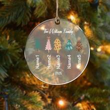 1pc Personalized Christmas Ornaments With 2-6 Names - Custom Christmas Ornaments 2025, Ornaments For Christmas Trees, Christmas Decor, Xmas Gifts - Style 2 - View 15