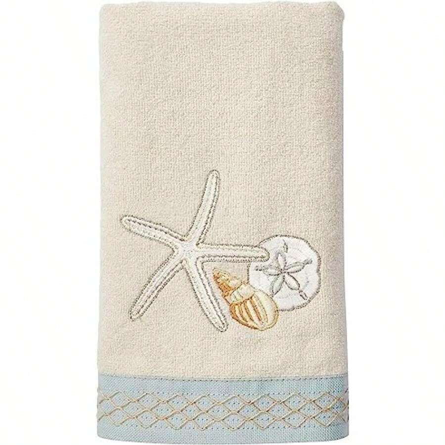 Avanti Linens - Toalla de Mano, Toalla de algodón Suave y Absorbente, Accesorios de baño inspirados en la Playa (colección Seaglass Collection)(Toalla de mano Multicolor) - Multicolor - Ver 1