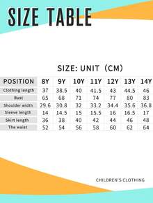 Tween Girl Cartoon Print Round Neck Short Sleeve Top And Bubble Skirt Set - White - View 7