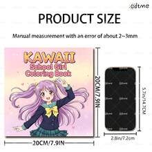 GDTME Cute High School Girl Painting Notebook, 9 Pages, Pink, "Heartbeat!" Cute! High School Girl's Daily Life Cute Manga Style, Anime Girl Illustrations (24 Pages), Perfect Birthday Gift, Christmas Gift, Girl Gift, Otaku Girl Gift, Valentine's Day And Women's Day Gift, Back To School Gift, Coloring Book, Art Supplies, Stationery - Kawaii Girl9 - View 7