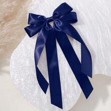 1个圣诞发夹，女士红色蝴蝶结可爱发夹，缎带蝴蝶结发卡，长尾蝴蝶结发夹，派对发饰，爪夹，发卡 - 酒紅色 - 查看 7