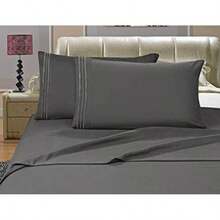 Fundas de almohada de 2 piezas, antiarrugas, resistentes a la decoloración y a las manchas, hipoalergénicas, , , 1(Standard Pillowcases Gris) - Multicolor - Ver 3