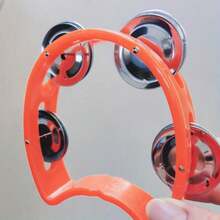 1PC 3.5-Inch Mini Plastic Percussion Tambourine For Adults Hand Tambourine Musical Instrument 4 Bells On ABS Tambourine Musical Rhythm Instrument Hand Held Percussion Drum For Party Performance Concert - Multicolor - View 10