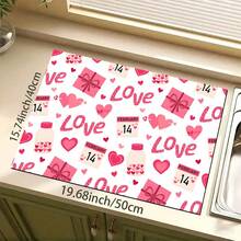 1件心形沥水垫，吸水性强，可作情人节礼物、厨房装饰、咖啡机垫、手工咖啡壶沥水垫、厨房地垫、餐桌垫、厨房台面沥水垫、早餐垫、耐热防滑沥水垫、硅藻土沥水垫，可遮盖污渍，超强吸水，易于清洁的碗碟架垫，适用于厨房、餐桌、咖啡馆、酒吧、节日、派对、家居装饰、节日礼物 - 彩色 - 查看 20