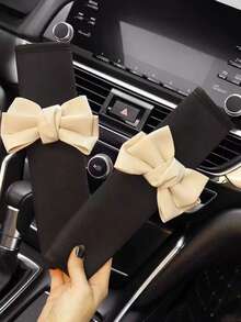 Car With Leather Bow Shoulder Pad Car Interior Decoration Supplies Car Cute Protective Cover All Seasons. - Multicolor - View 6