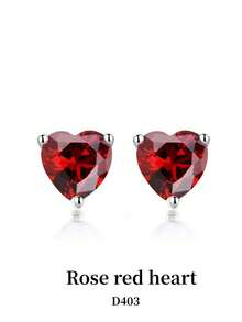 CHOSHILAR أقراط مرصعة بالزركون المكعب بشكل قلب للفالنتين