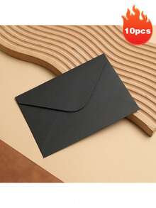 10pcs Envelope, Vintage Envelope, 18.5x13.5cm (7.28x5.31in) Blank Paper Small Object Storage, V-Shaped Seal, Suitable For Marriage Proposals, Birthdays, Graduates, Greeting Cards, Invitations - Suitable For All Kinds Of Festivals, Multiple Colors