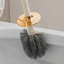 Toilet Brush, Long-Handled Toilet Brush And Brush Holder, Space-Saving Toilet Brush, Durable Bristles Toilet Cleaning Brush, Suitable For Bathroom Cleaning. - 杏色 - 查看 4